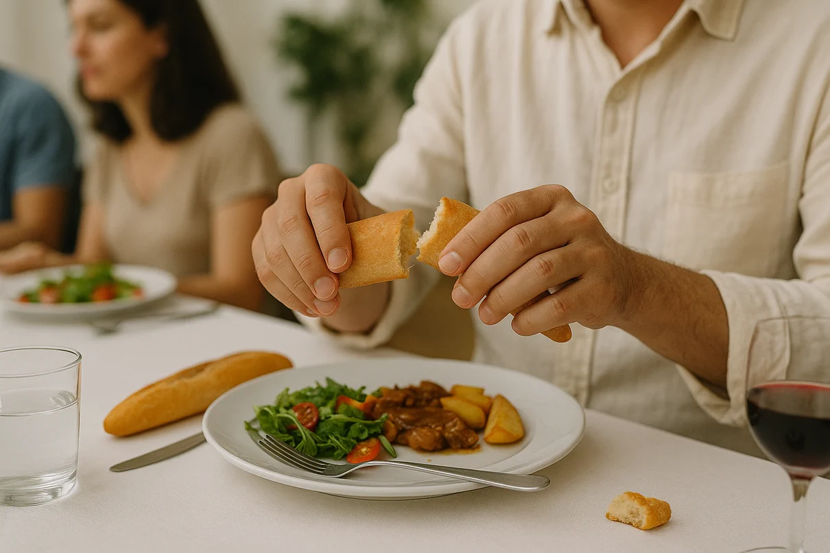 French way of eating bread.