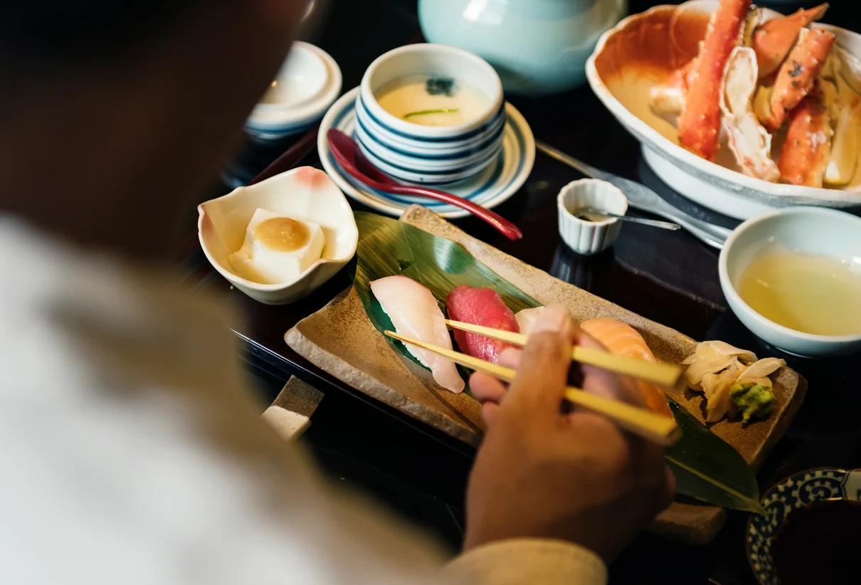 Japanese dinner table setting.